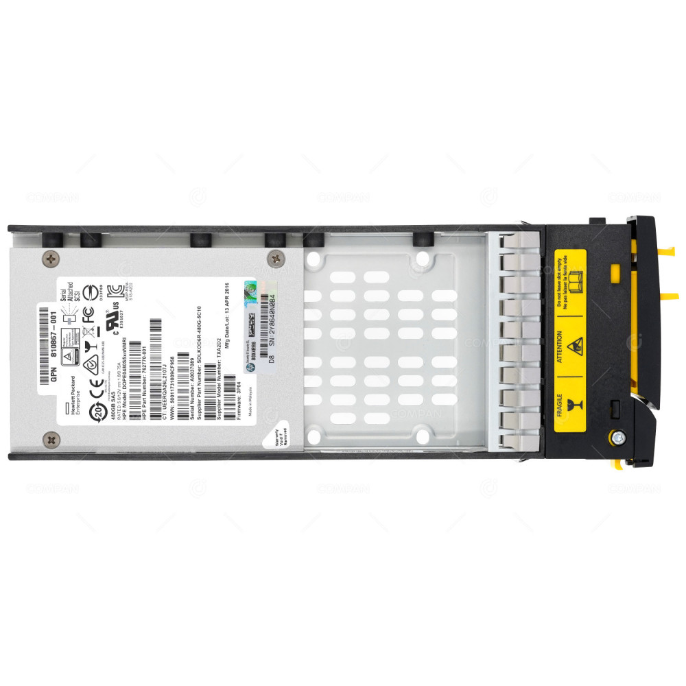 810770-001 HP 480GB 6G 3PAR SAS CMLC 2.5 SFF HOT-SWAP FOR STORESERV 8000 810867-001, 762770-001, TXA2D2